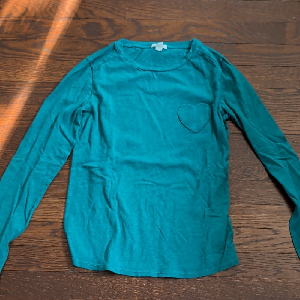 Crewcuts Teal Top with Heart Accent
